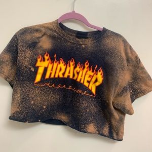 thrasher cropped tee